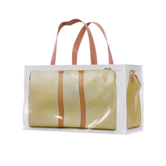 TITA ELVIE duffle Grocery Bag, yellow canvas, large
