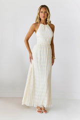 Sultry Samba Halter Maxi Dress Cream